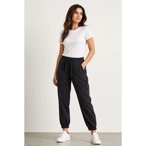 Time and Tru Black Jogger Pants Women’s M Elastic Waist Casual
